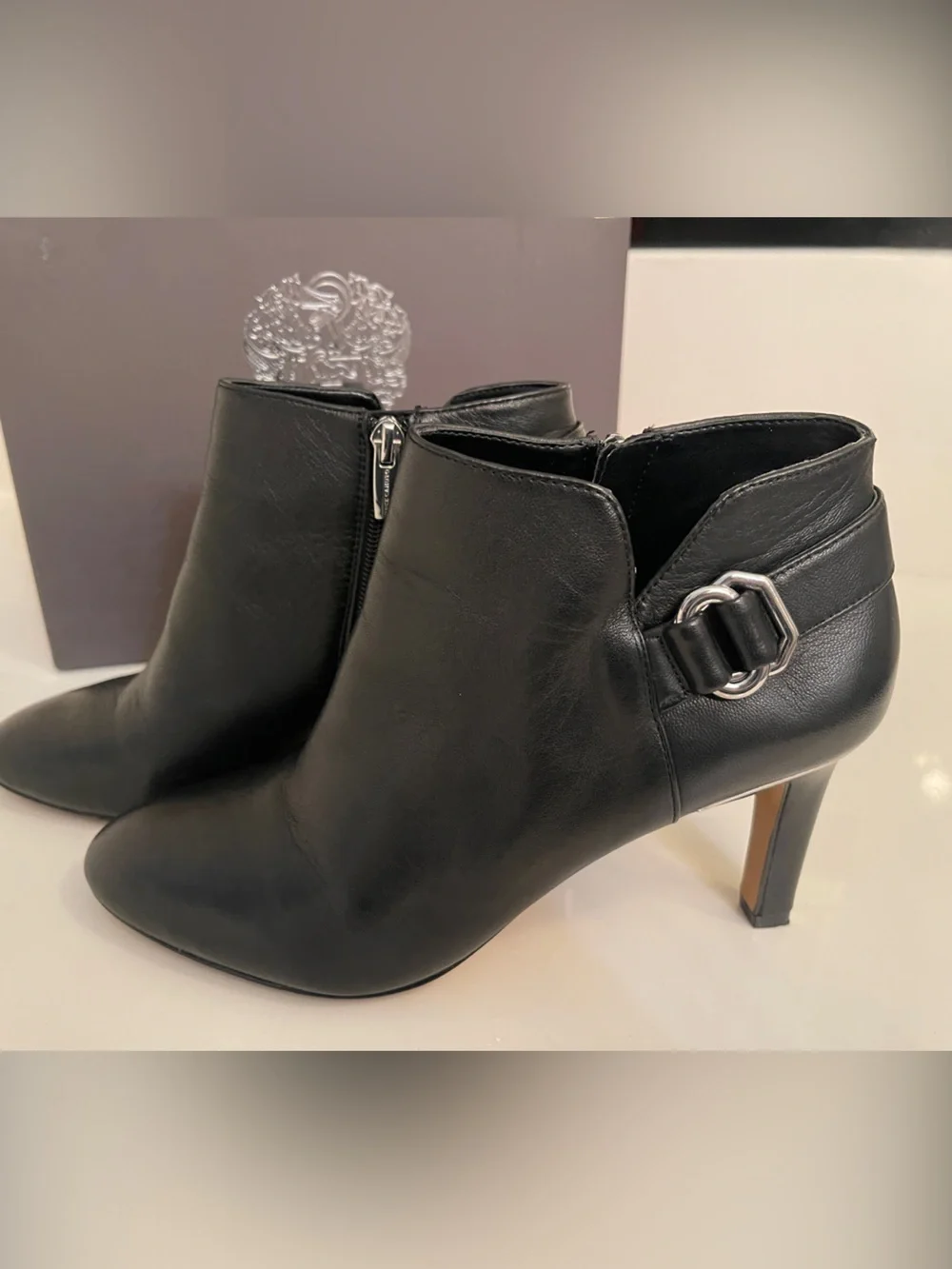 Vince Camuto Black Leather  Booties